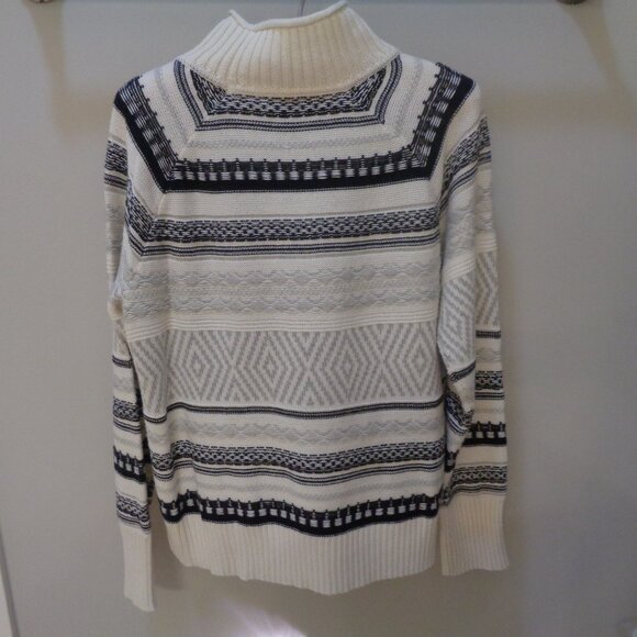 White CHAPS Mock Turtleneck Knit Sweater - Picture 2 of 10